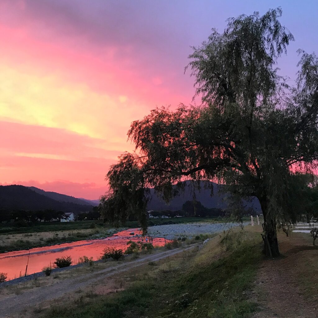 2019年8月_朽木オートキャンプ場の夕焼け